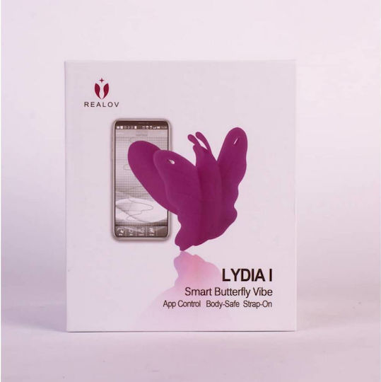 Realov Lydia I Smart Butterfly Vibe Mini Κλειτοριδικός Δονητής με Απομακρυσμένο Έλεγχο 8.5cm Purple