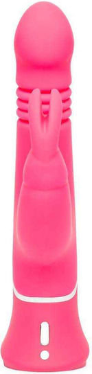 Happy Rabbit Thrusting Vibrator Δονητής Rabbit με Απομακρυσμένο Έλεγχο 22.8cm Pink