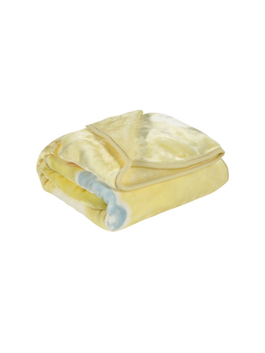Das Home Blanket Cot 6615 Yellow 110x140cm.