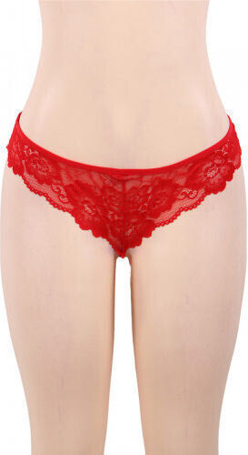 CyprusLoveShop Love Me Mesh Chemise With Lace String Red