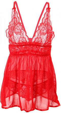 CyprusLoveShop Love Me Mesh Chemise With Lace String Red