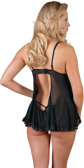 Cottelli Collection Babydoll Ruffles Set Babydoll Sexy Black