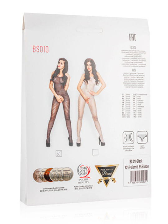 Passion BS010 Ολόσωμο Καλσόν Διχτυωτό με Ανοιχτό Καβάλο Black