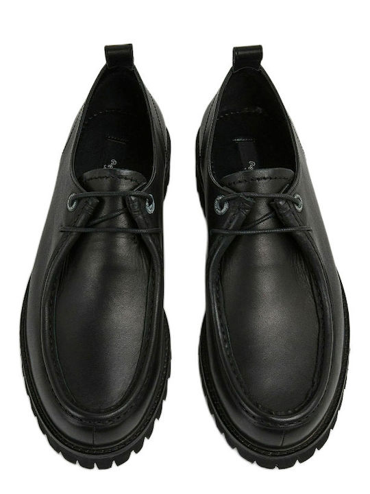 Leder Herren Freizeitschuhe Schwarz