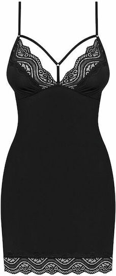Obsessive Diyosa Sexy Σετ με Νυχτικό & Ρόμπα με Δαντέλα Black