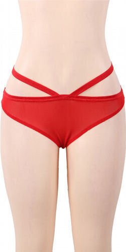 CyprusLoveShop Flyaway Chemise with Thong Σετ Sexy Babydoll με Δαντέλα & Διαφάνεια Hot Red