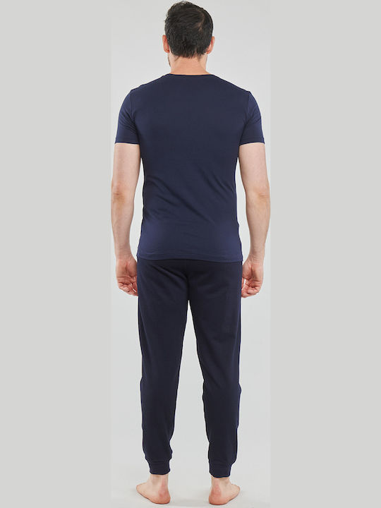 Men's Undershirts Short-sleeved in Navy Blue Color 3Pack