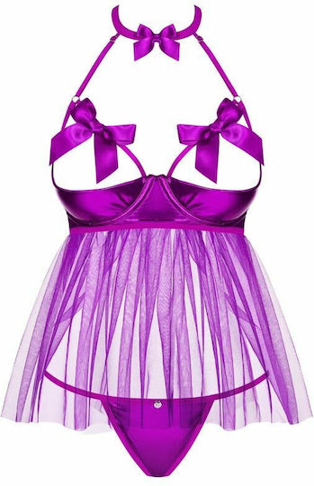 Obsessive Delishya Секси комплект с роба Fuchsia