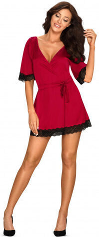 Obsessive Sensuelia Sexy Ρόμπα με Δαντέλα Red