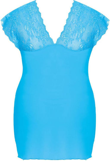 Anais Apparel Ofeely Sexy Set mit Robe Chemise Plus Size Türkis
