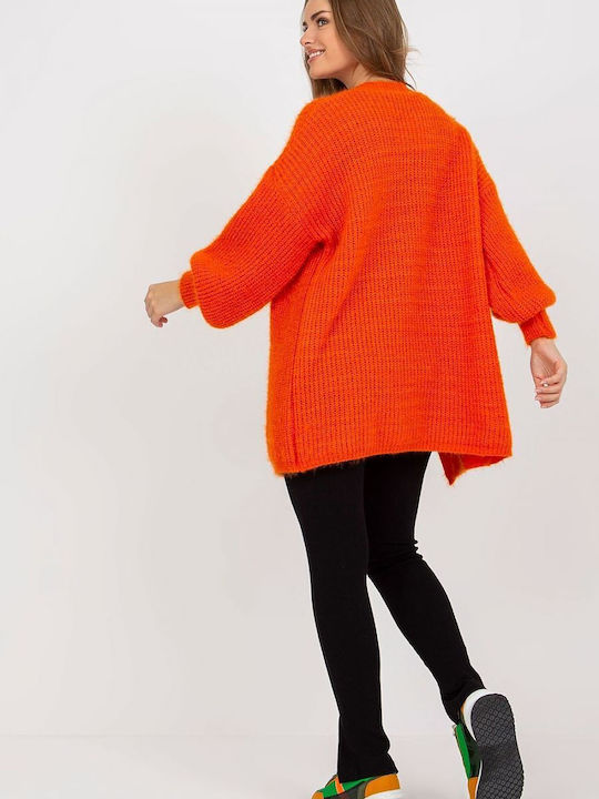 Och Bella Long Women's Knitted Cardigan Orange