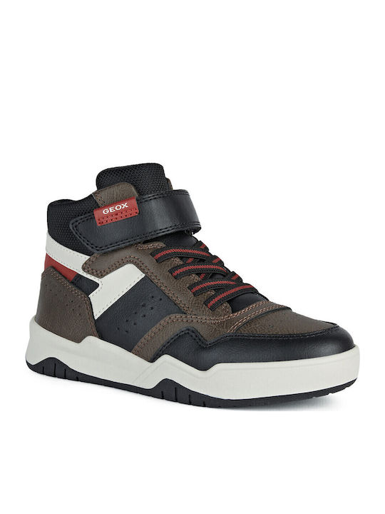 J Perth Kids Sneakers High Anatomic with Scratch Brown