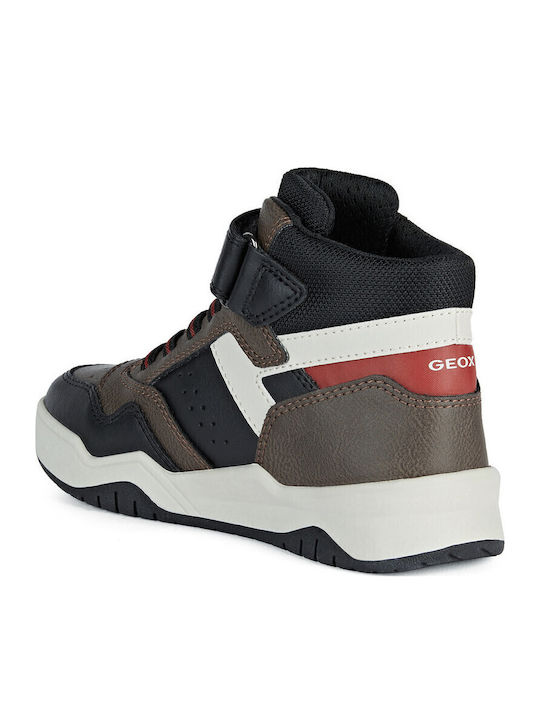 J Perth Kids Sneakers High Anatomic with Scratch Brown