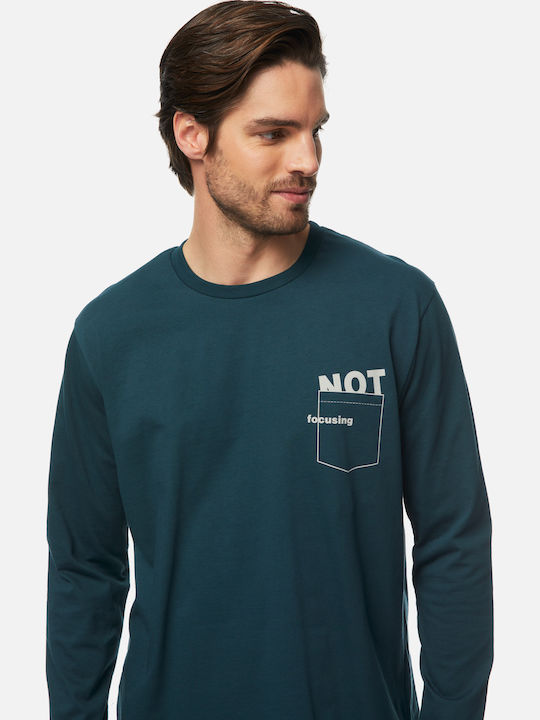 Minerva Positivity Men's Winter Pajamas Set Petrol