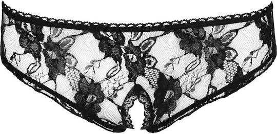 Cottelli Collection Crotchles Panties Frauen Sexy Slip offenem Schritt Black