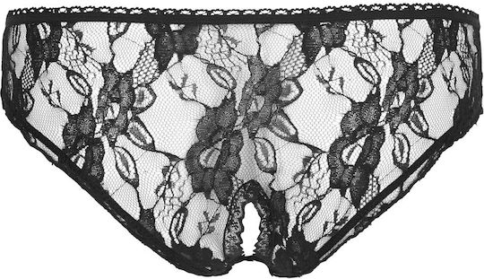 Cottelli Collection Crotchles Panties Frauen Sexy Slip offenem Schritt Black