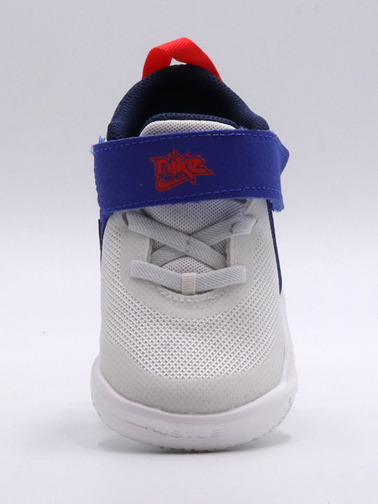 Team Hustle D 10 Kids Sports Shoes Basketball with Hoop & Loop Closure Blue