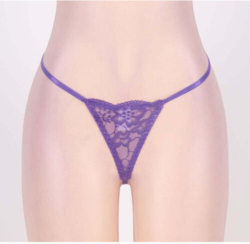 CyprusLoveShop Frauen Sexy Zeichenfolge Winziger Spitzenstring Lila