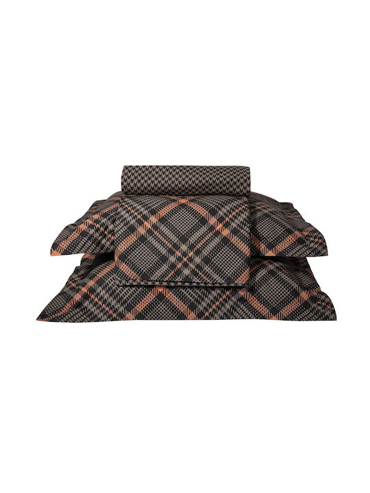 Greenwich Polo Club Duvet Cover Set Cotton Single with Pillowcase 160x240 2135 Brown / Black / Orange