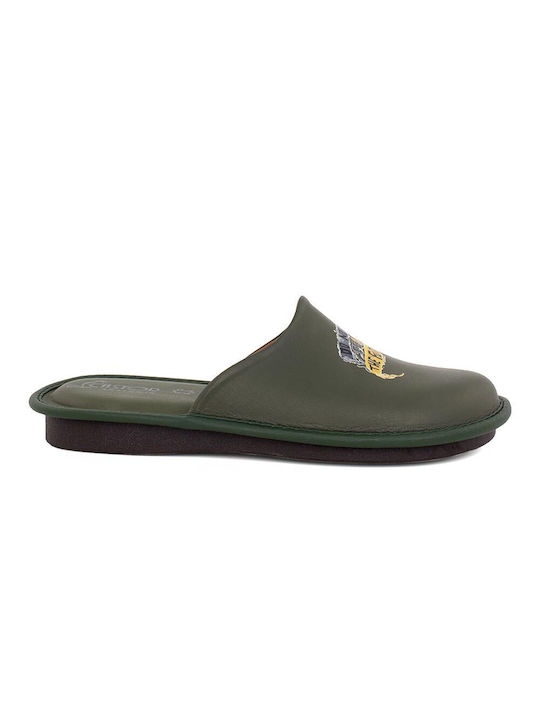 Castor Anatomic Men's Leather Slippers Khaki