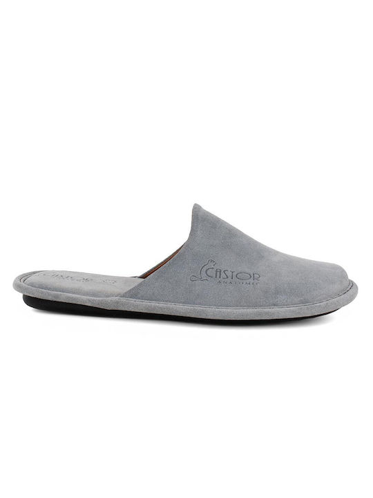 Castor Anatomic Men's Leather Slippers Gray