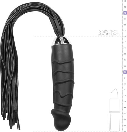 Easytoys Fetish Collection Flogger Dildo Μαστίγιο σε Μαύρο Χρώμα