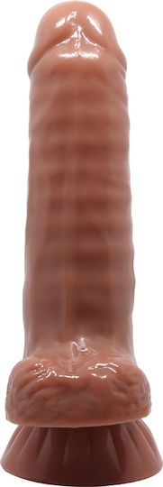 Baile Beautiful Baron Dildo realist cu Testicule și Ventuză Maro 20cm