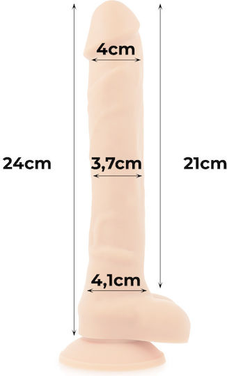 Cock Miller Ρεαλιστικό Dildo με Όρχεις και Βεντούζα Flesh 24cm