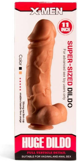 Chisa Novelties X-Men Super Sized Dildo Dildo realist cu Testicule și Ventuză Carne 28cm