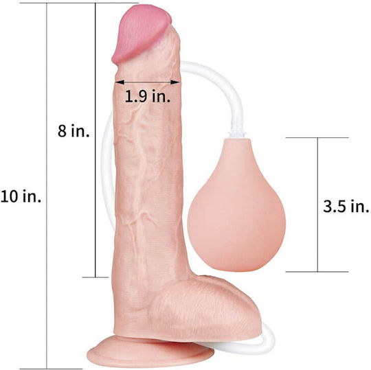 Lovetoy Squirt Extreme Realistic Dildo with Scrotum Suction Cup and Ejaculating Flesh 25cm