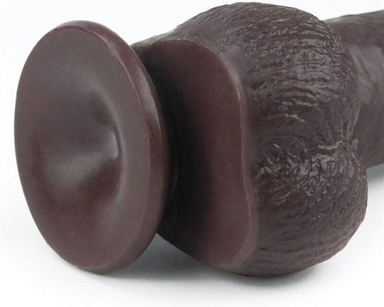 Lovetoy Ρεαλιστικό Dildo με Όρχεις και Βεντούζα Καφέ 23cm