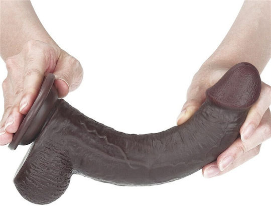 Lovetoy Ρεαλιστικό Dildo με Όρχεις και Βεντούζα Καφέ 23cm