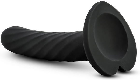 Temptasia Twist Medium Glass Dildo With Suction Cup Black 14cm