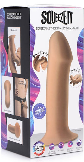 XR Squeeze It Thick Flexible Silicone Dildo Реалистично дилдо Със смукателна чашка Плът 17.5см