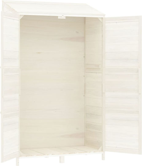 Wooden Garden Shed White L1.02xW0.52xH1.745m