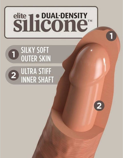 King Cock Dual Density Ρεαλιστικό Dildo με Βεντούζα Tan 20cm