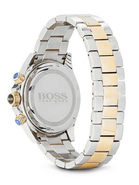 Boss Men's Watch 44mm Chronograph Battery with Silver Metal Bracelet