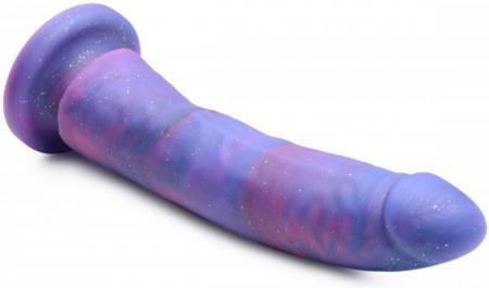 XR Magic Stick Silicone Dildo With Glitter Реалистично дилдо Със смукателна чашка Лилаво 20см