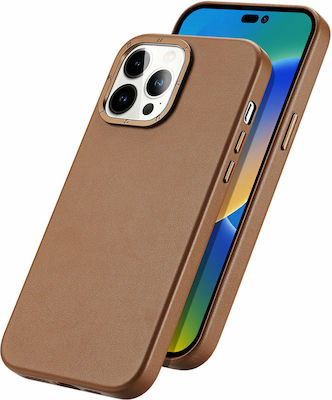 Dux Ducis Grit Synthetic Leather Back Cover Brown (iPhone 14 Pro Max)