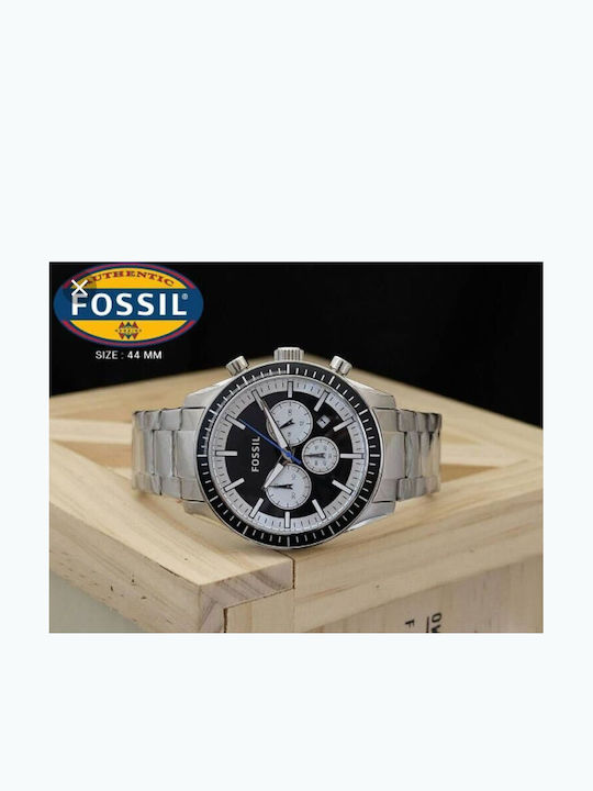 Fossil Ρολόι Μπαταρίας με Μεταλλικό Μπρασελέ