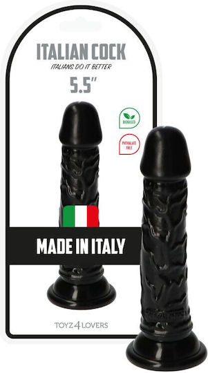 Toyz4lovers Made In Italy Rino Ρεαλιστικό Dildo Black 13.5cm