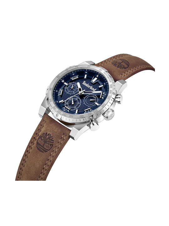 Timberland Sherbrook Ανδρικό Ρολόι 45mm Μπαταρίας με Καφέ Δερμάτινο Λουράκι