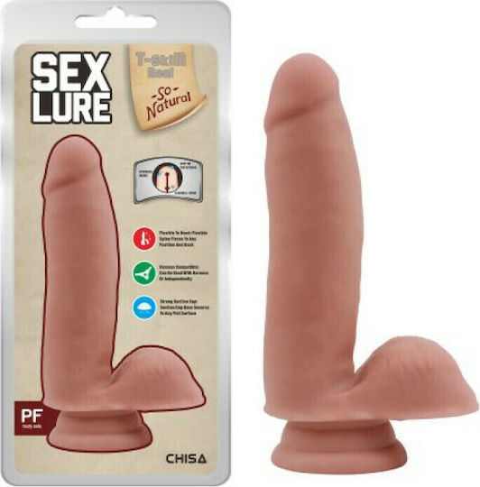 Chisa Novelties Sex Lure Dildo Ρεαλιστικό Dildo με Όρχεις και Βεντούζα Flesh 17.5cm