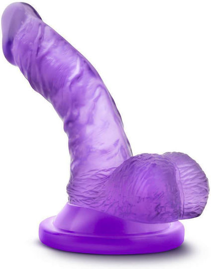 Naturally Yours Mini Realistic Dildo with Scrotum & Suction Cup Purple 12cm