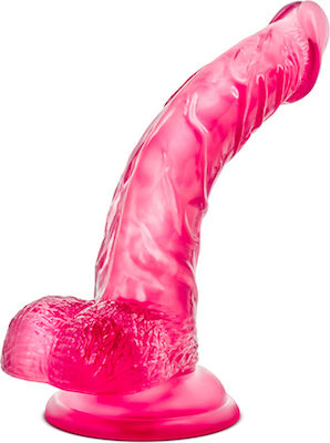 B Yours Sweet n' Hard 7 Dildo realist cu testicule și ventuză Roz 22cm