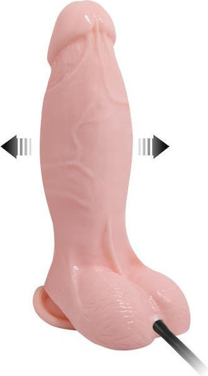 Baile Dildo with Pump Реалистично дилдо Inflatable с Топки и Вендуза Телесен 19см