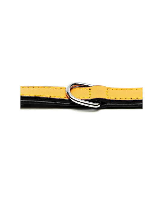 Gloriapets Soft Padded Κολάρο Σκύλου Δερμάτινο σε Κίτρινο χρώμα 15mm x 30cm