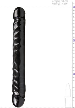 Doc Johnson Jr. Veined Double Header Διπλό Dildo Μαύρο 30cm