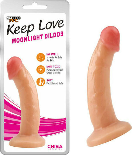 Chisa Novelties Keep Love Moonlight Dildo Реалистично дилдо Със смукателна чашка Телесен 18.5см