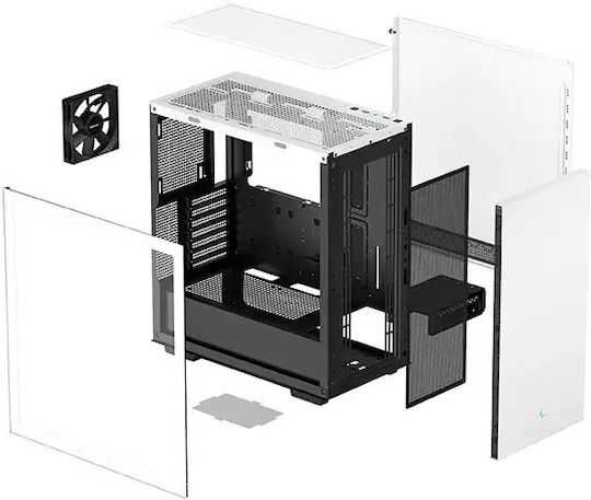 Deepcool CH510 Gaming Midi Tower Κουτί Υπολογιστή με Πλαϊνό Παράθυρο Λευκό